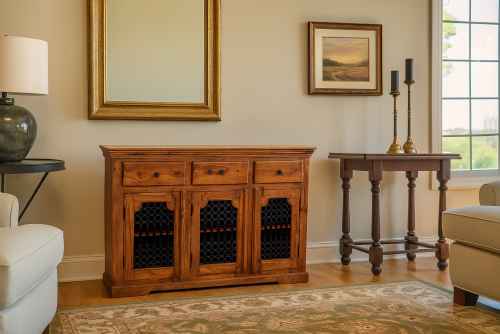 Ghoomer three drawer three door side board