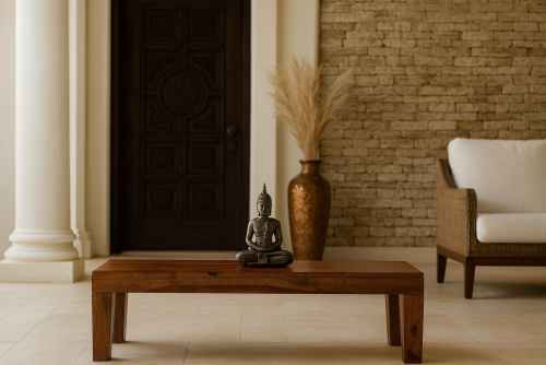 Lay teak finish bench