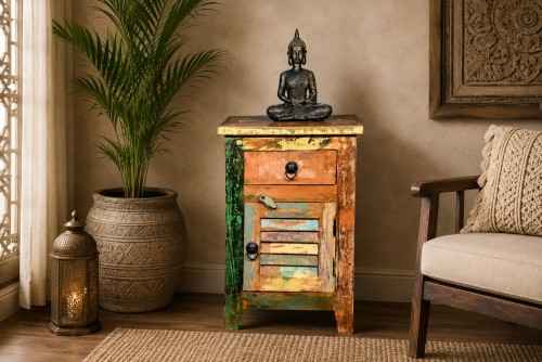 24 Carat reclaimed one drawer bedside
